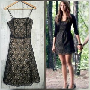 VTG 90s Y2K Forever 21 Elena Gilbert Alt Black Lace Spaghetti Strap  Dress Sz. M
